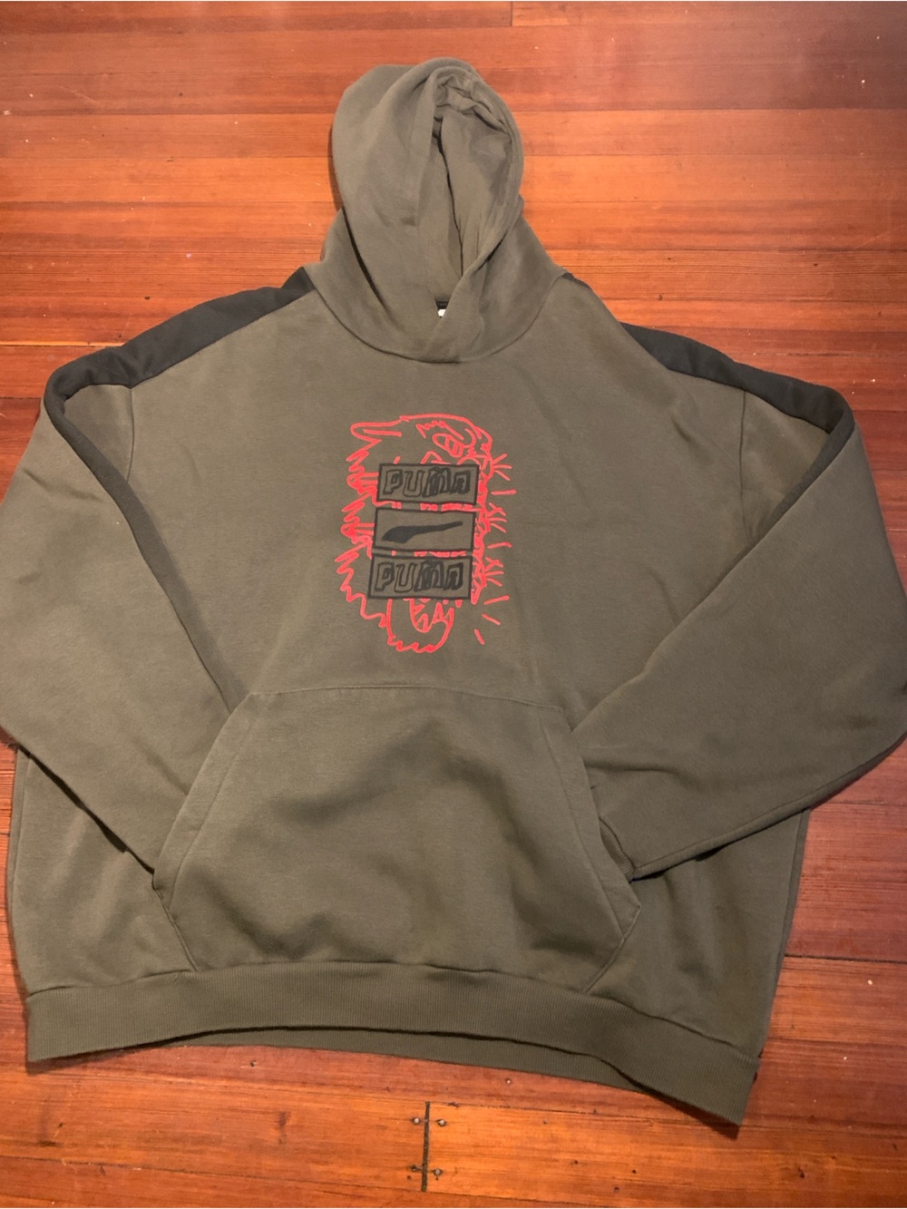 Puma Between The Lines T7 Hoodie Pullover Green Men’s Size 2x